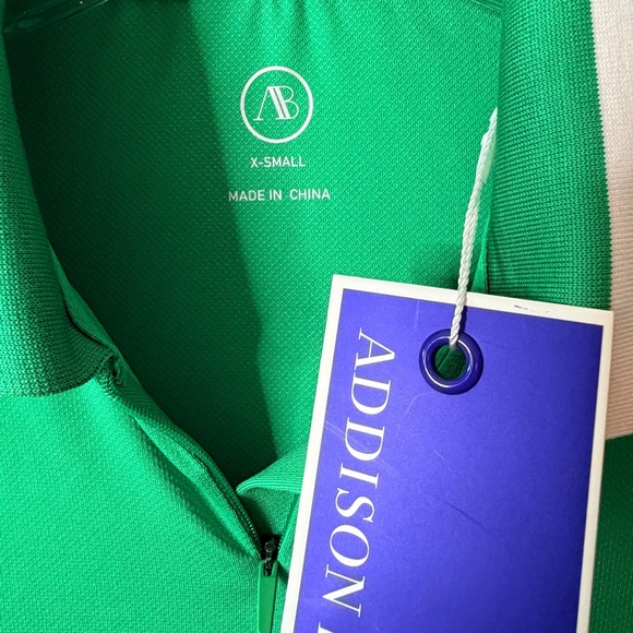 New ADDISON BAY Kelly Green Pleated Sea Island Tennis Mini Dress Size XS $168 - Picture 3 of 8